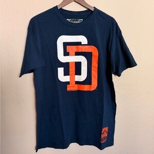 Mitchell & Ness Navy Tee with Orange and White Graphic